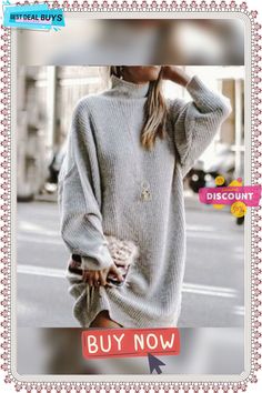 Long Sleeve Loose Large Size Mid-length Sweater Gray Long Sleeve Sweater For Spring, Stretch Plain Sweater For Fall, Long Relaxed Fit Sweater For Fall, Relaxed Fit Long Sweater For Fall, Fall Long Relaxed Fit Sweater, Gray Stretch Outerwear For Fall, Stretch Gray Outerwear For Fall, Solid Long Sleeve Spring Sweater, Long Sleeve Spring Sweater