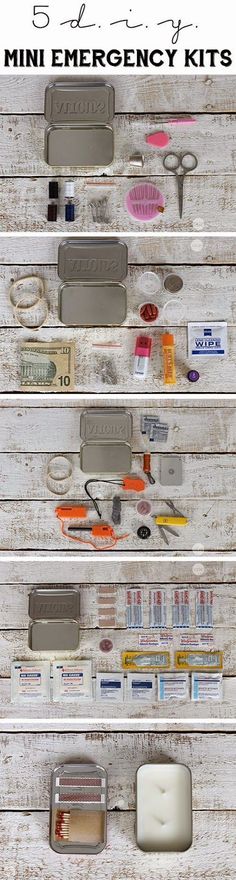 DIY Projects: 5 DIY Mini Emergency Kits - One Good Thing by Jil... Mini Emergency Kit, Medical Kit, Good Year, Diy Spring, Cadeau Diy