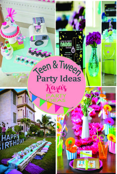 a collage of photos with pink and green decorations