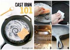 instructions for how to make cast iron skillet with baking powder and sugar in it