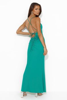 Length from bust to hem of size S: 127cm. Chest:32cm, Waist: 32cm, size S. Maxi dress. Unlined. Model is a standard XS and is wearing XS. True to size. Slight-stretch. Cowl neckline. Crisscross back. Zipper. Cold hand wash only. Polyester/Spandex. You'll be best dressed at any party in the On Full Display Maxi Dress. Featuring a cowl neckline and crisscross back. Style with heels for all the likes. Cold Hands, Cowl Neckline, Maxi Dress Green, Best Dressed, Dress Romper, Polyester Spandex, Best Sellers, Homecoming, Nice Dresses