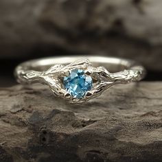 Bluebird's Nest London Topaz Ring, Blue Topaz Engagement ring London Topaz Ring, London Topaz, Blue Topaz Engagement Ring, Multiple Rings, Blue Diamond Ring, Topaz Engagement Ring, Ring Blue, Wedding Matches, Herkimer Diamond