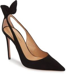 Aquazzura Deneuve Bow Pointy Toe Pump High Heels Outfit, Cycling Shoes Women, High Heel Dress Shoes, Manolo Blahnik Heels, High Heel Dress, Jimmy Choo Heels, How To Make Shoes, Womens Shoes High Heels, Fashion Heels