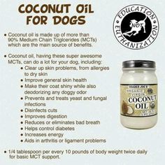 coconut oil for dogs is shown with information about the benefits and uses in its product