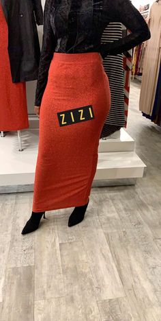 This skirt comes in two lengths labeled A# & B# A# is shorter at 40inches B# is longer at 42inches Choose the length that you prefer when selecting Store Hours, Signature Collection, Orange Gold, American Design, Modest Fashion, Fashion Brand, Passion For Fashion, High Waisted Skirt, Black And Red