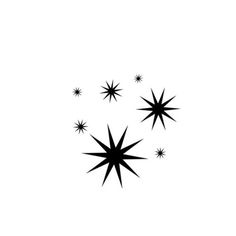 black and white image of four stars in the sky