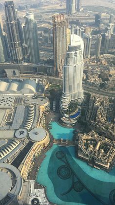 an aerial view of the burjt and surrounding buildings