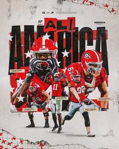 an american football poster with the team on it