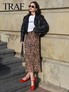 14.96US $ 41% OFF|TRAF 2024 Women's Vintage Leopard Print Skirts Spring Tulle Sexy Slim A Line Causal High Waist Skirt Trendy All Matched Bottoms| |   - AliExpress Animal Print Silk Skirt Outfit, Casual Leopard Skirt Outfit, Tiger Skirt Outfit Hijab, Midi Leopard Skirt Outfit, Animal Print Skirt Outfit Winter, Leopard Silk Skirt Outfit