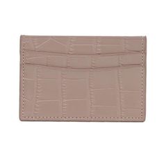 "Introducing our best selling cardholder, this handy double card-holder has space for up to 8 cards and a slot in the middle for cash, what more do you need? ✨ *If you would like to view all of the colors available, please visit: https://goldbarofficial.com/products/crocodile-cardholder ⚡️ ★ ★ ★ HOW TO CUSTOMIZE ★ ★ ★ ◘ Genuine Embossed Leather ◘ Add foil to make your personalization stand out in gold, silver, or rose gold ◘ Please enter your chosen initials in the personalization details box ◘ Elegant Pink Card Holder, Formal Pink Card Holder With Card Slots, Pink Leather Card Holder With Card Slots, Pink Rectangular Card Holder For Formal Use, Classic Pink Wallet With Card Slots, Classic Pink Wallets With Card Slots, Classic Pink Rectangular Wallet, Pink Rfid Blocking Bifold Card Holder, Pink Bifold Card Holder With Interior Slots