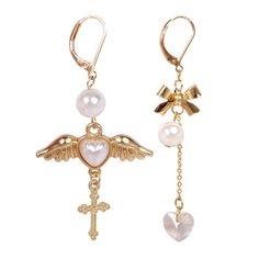 Angel Accessories, Earrings Aesthetic, Dope Jewelry, Crystal Accessories, Wing Earrings, Jewelry Inspo, Dream Jewelry, Pretty Jewellery, Piercing Jewelry