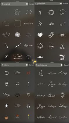 an iphone screen showing different types of doodles