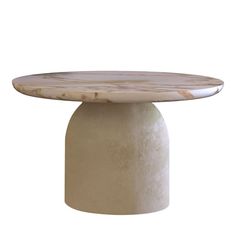 a round table with marble top on an isolated white background for use in interior design