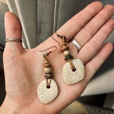 Cute Handcrafted Stone Earrings Found At A Vintage Pop Up Sale. A Little Too Heavy For My Ears. Never Worn. Bone Earrings Handmade, Adjustable Earthy Dangle Earrings, Handmade Nature-inspired Earrings For Everyday, Handmade Nature-inspired Everyday Earrings, Nature-inspired Handmade Earrings For Everyday, Earthy Everyday Earrings With Ear Wire, Earthy Dangle Jewelry For Everyday, Earthy Everyday Dangle Earrings, Earthy Everyday Dangle Jewelry