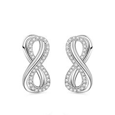 BOGO 40% OFF (Code: H40) Elegant Infinity Earrings For Formal Occasions, Infinity Earrings For Formal Occasions, Elegant Infinity Earrings For Wedding, Silver Infinity Earrings For Formal Events, Silver Infinity Earrings For Formal Occasions, Elegant Infinity Earrings For Anniversary, Elegant Infinity White Gold Earrings, Elegant White Gold Infinity Earrings, Elegant Silver Infinity Earrings