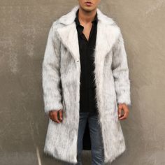 Season:Winter,Fall; Fabric:Faux Fur; Sleeve Length:Long Sleeve; Gender:Men's; Style:Comfort,Fashion,Streetwear; Occasion:Daily Wear,Vacation,Going out,Outdoor; Outerwear Length:Regular; Function:Warm; Pattern:Plain; Design:Pocket; Neckline:Lapel; Outerwear Type:Faux Fur Coat,Winter Jacket,Winter Coat; Listing Date:10/25/2023; Bust:; Length:; Shoulder Width:; Sleeve: Winter Faux Fur Long Coat, Faux Fur Long Coat For Fall, Winter Long Coat With Faux Fur Lining, Winter Faux Fur Outerwear, Winter Long Coat With Faux Fur Trim, Winter Faux Fur Outerwear For Cold Weather, Winter White Outerwear With Faux Fur Lining, White Fur Coat For Fall, Winter White Faux Fur Outerwear