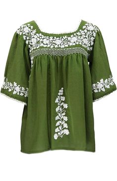 PRICES MAY VARY. Made from premium fabric, this half sleeve embroidered mexican shirts for women is very soft and breathable, the lining is so friendly to your skin, super cozy to touch and extremely comfortable to wear for whole day. Featuring half sleeve, square neck, floral embroidery, loose fit, this cute embroidered fiesta shirts for women is so fashionable, very easy to dress up or down. This square neck cotton mexican shirts for women could be matched with your fave jeans, skinny leggings Mexican Blouses For Women, Santa Fe Style Clothing, Cottagecore Tops, Artsy Clothing, Fiesta Shirt, Crafts Origami, Mexican Shirts, Mexican Fashion, Mexican Embroidery