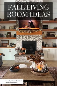 Fall Living Room Ideas Pumpkins And Candles, Textured Blankets