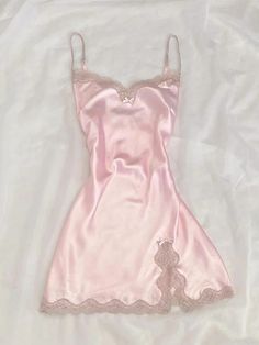 Emo Girl Fashion, Grunge Chic, Sling Dress, Chic Pink, Satin Slip, Satin Slip Dress, Lace Fashion, Harajuku Fashion, Cute Tops