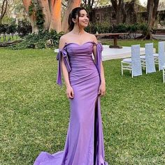 Sexy Purple Mermaid Off Shoulder Maxi Long Bridesmaid Dresses For Wedding Party,WG1828The bridesmaid dresses are lace up back or zipper back are all available, custom colors are available, this dress could be custom made, there are no extra cost to do custom size and color.Description 1, Material: satin, pongee.2, Color: there are many colors are available, Color may vary between different fabrics and screens, even with the same color name, there are several options and different color shown, so please order fabric swatches to make sure it's the right color you want, otherwise we are not responsible for the color difference.3, Size: standard size or custom size, if dress is custom made, we need measurement as following, please leave custom measurement and informaiton in the note of shoppin Vestido Color Lila, Dresses For Wedding Party, Tight Prom Dresses, Mermaid Bridesmaid, Purple Mermaid, Mermaid Bridesmaid Dresses, Formal Party Dress, Long Bridesmaid Dresses, Evening Gowns Formal