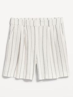 Extra High-Waisted Taylor Linen-Blend Trouser Shorts -- 5-inch inseam | Old Navy High-waisted Cotton Pajama Shorts With Pockets, Striped High-waisted Cotton Shorts, Gray High-waisted Shorts With Elastic Waistband, Plaid High-waisted Cotton Shorts, High-waisted Linen Shorts With Elastic Waistband, Trouser Shorts, Boyfriend Jean Shorts, Burgundy Shorts, Boyfriend Denim