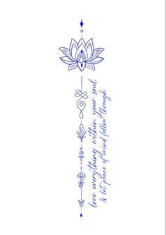 a drawing of a lotus flower with the words written on it and an arrow in the middle