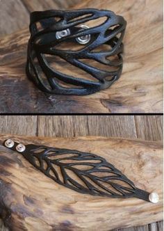 Leather Bracelets Women, Leather Jewelry Box, Leather Wristbands, Leaf Bracelet, Leather Art, Jewelry Repair, Diy Schmuck