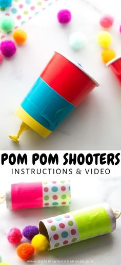 pom pom shooters are an easy and fun craft for kids