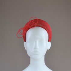 This very flattering halo crown style is very much in vogue this season. This one has been hand blocked in a red sinamay straw and decorated with a tubular crin looped bow. *One size fits all MADE TO ORDER - Please allow 2 weeks to process your order. However if you need your headpiece urgently please choose Next Day Delivery at checkout and provide us with the date it is required. Your order will be given priority and completed within 1 - 3 days and sent by Royal Mail Special Delivery. Please n Red Hairband, Headband Hat, Halo Crown, Red Headband, Wedding Fascinators, Post Box, Special Delivery, Red Wedding, Duchess Of Cambridge