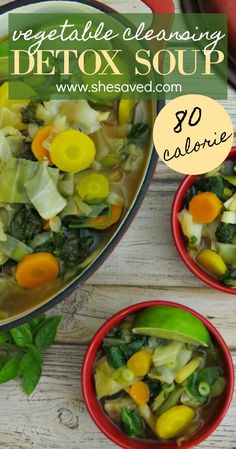 This detox soup recipe is only 80 calories and made with vegetables for a wonderful cleanse your body will love you for! Cleanse Soup Recipe, Veggie Cleanse, Cleanse Soup, Vegetable Cleanse, Detox Vegetable Soup, Soup Cleanse, Cleaner Eating, Low Calorie Soup, Canned Soup