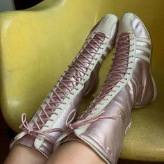 Boxing Boots, Boxing Shoes, Funky Shoes, Pink Metallic, Shoe Inspo, Swag Shoes, Pretty Shoes, Dream Shoes, Shoe Obsession