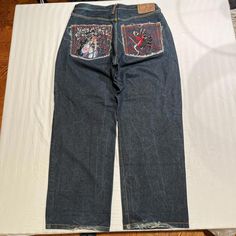 Insanely Sick Vintage 90s Red Ape Levi Mad Baggy Japanese Denim Insane Samurai Cherry Blossom Embroidery Mad Baggy Denim Jeans ! Jnco Polar Skate Co Lee Pipes Silver Tab Levi’s These Have The Sweetest Fit!!! The Jeans Are Super Lofty And Baggy And I Love It ! Size 34 X 32! #Embroidery #Grunge #Denim #Silvertab #Baggy Embroidery Grunge, Cherry Blossom Embroidery, Blossom Embroidery, Grunge Denim, Baggy Denim Jeans, Red Ape, Jnco Jeans, Baggy Denim, Japanese Denim