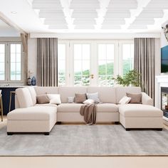 a living room filled with furniture and a flat screen tv on top of a fireplace