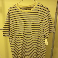 Gap Stripe Casual Shirt Color - Beige With Blue Stripes Size Xl New With Tags Gap Striped Cotton Tops, Striped Cotton Gap Tops, Casual Striped Gap Tops, Casual Striped Tops From Gap, Casual Striped Tops By Gap, Spring Striped Gap Tops, Striped Spring Tops From Gap, Casual Gap T-shirt For Spring, Gap Casual Cotton Tops