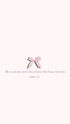 a pink bow on top of a white background with the words love is in the air