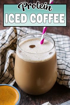 A glass of protein iced coffee with a text overlay title. Creamy Drinks, High Protein Iced Coffee, Protein Iced Coffee, Iced Coffee Recipe, Protein Intake, Delicious Drink Recipes, Protein Meals, Healthy Coffee