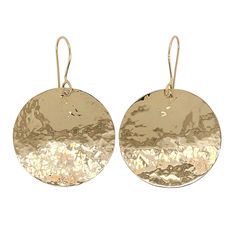 The Classic hammered disc earrings are perfect for every occasion! -- Sizes include 3⁄8", 5⁄8", 1" and 1 ½". The 3⁄8" and 5⁄8" Classic earrings are available in post or dangle style and only in sterling silver or 14k gold. All other sizes are dangle style and offered in sterling silver or 14k gold. Adjustable Hammered Circle Earrings, Hammered Metal Round Earrings, Hammered Brass Round Disc Earrings, Hammered Round Disc Metal Jewelry, Hammered Metal Round Disc Jewelry, Everyday Round Textured Earrings, Everyday Textured Round Earrings, Thing Hand, Classic Earrings