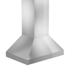 a stainless steel range hood on an isolated white background with clipping for text or image