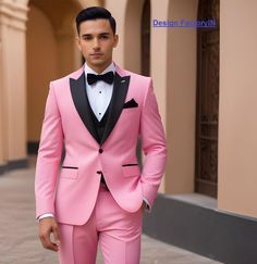 This is new modern Slim fit 3D Cut style which give you look slimmer and smarter. Item Include ( Coat+ Vest+ Pant) Color - Pink Jacket and vest are lined with 100% Satin Notch Lapel, Two Pockets at bottom of jacket and one inside. Free Express Shipping all over the world. Fitted Pink Tuxedo For Groom, Pink Fitted Tuxedo For Groom, Fitted Pink Tuxedo Suit, Pink Fitted Tuxedo Suit, Pink Fitted Tuxedo For Business, Pink Notch Lapel Fitted Tuxedo, Formal Fitted Pink Three-piece Suit, Mens Wedding Suits, Suits Wedding