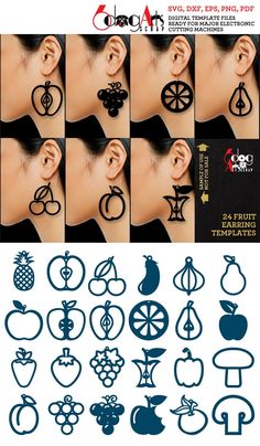 an image of various ear piercings in different shapes