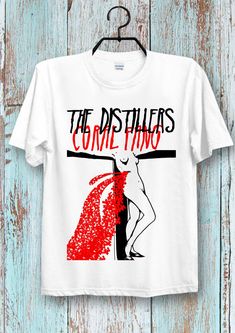 For the sizing please refer to image  and if you are unsure about this please ask for help from us White Band Logo Graphic Tee, White Short Sleeve Shirt With Band Logo, White Cotton Shirt With Band Logo, Red Band Logo T-shirt With Crew Neck, Red Short Sleeve Tops With Band Logo, Red Cotton T-shirt With Band Logo, The Distillers, Top For Ladies, Ladies And Gentlemen