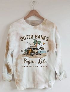 Outer Banks Pogue Life Sweatshirt Outer Banks Inspired Outfits, Obx Clothes, Outer Banks Sweatshirt, Pogue Life Outfits, Outer Banks Shirt, Pogue Life, Plus Size Hoodies, Sweatshirt White, Funny Outfits