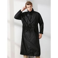 Stay Dry and Stylish with Our Men's Long Outdoor Waterproof Raincoat Don’t let a sudden downpour ruin your outdoor adventures. Our Men's Long Outdoor Waterproof Raincoat with Full-Body Zipper is designed to keep you dry, comfortable, and looking great. Made from 100% Polyester Pongee, this raincoat is lightweight, breathable, and extremely water-resistant. Whether you’re hiking, touring, or simply commuting, this raincoat is your perfect companion for all weather conditions. Product Features High-Quality Material: Crafted from 100% Polyester Pongee, a durable fabric that is not only waterproof but also eco-friendly and quick-drying. Full-Body Protection: Long length and full-body zipper ensure maximum coverage, keeping you dry from head to toe. Lightweight and Breathable: Designed to be su Black Raincoat For Outdoor Work In Winter, Black Winter Raincoat For Outdoor Work, Long Sleeve Windproof Raincoat For Rainy Weather, Functional Black Windbreaker For Rainy Season, Waterproof Techwear Raincoat For Fall, Black Windbreaker For Rainy Season, Black Weatherproof Raincoat For Rainy Season, Black Weatherproof Raincoat For Winter, Black Weatherproof Winter Raincoat