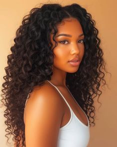 Woman Auburn Hair, Long Curly Black Hairstyles, Human Hair Curly Crochet Braids, Spanish Curls Hairstyles, Curly Sewin With Closure, Wavy Hair On Black Women, Shenseea Hairstyles, Birthday Hair For Black Women, Saw In Weave Hair Hairstyles