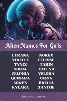 an alien names for girls poster