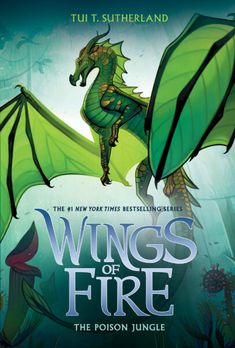 the cover to wings of fire by tui t sutherland, with an illustration of a green dragon