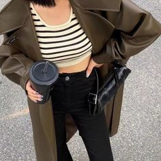 NEW STYLE Pu Leather Women Trench Windbreaker with Belt Vintage Oversized Long Sleeve Waterproof Female Long Coat 2024 Autumn Lady Outwear size S M L XL bust[cm] 108 112 116 120 sleeve length[cm] 71 72 73 74 length[cm] 120 121 122 123 [Update 20241007] Chic Black Outerwear For Day Out, Black Outerwear For Fall Day Out, Leather Trench Coat Woman, Bday Outfits, Long Coat Women, Belt Vintage, Leather Trench, Coats Women, Oversized Long Sleeve