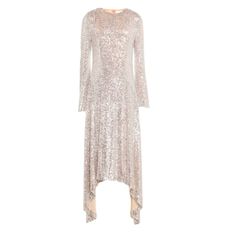 This Item Is New With Tags . To Prevent Any Illegal Returns There Is A Black Line Going Through Designer Name Silver Sequin Evening Dress For Formal Occasions, Silver Sequin Evening Dress For Formal Events, Silver Sequin Dress For Formal Evening Events, Silver Sequin Dress For Formal Evening Occasions, Silver Sequin Dress For Formal Evening, Glamorous Silver Dinner Dresses, Metallic Long Sleeve Dress For Festive Occasions, Metallic Long Sleeve Dress For Festive Season, Silver Long Sleeve Evening Dress For Party Season