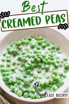 old fashioned creamed peas in bowl Frozen Pea Recipes, Creamed Veggies, Creamed Peas Recipe, Dutch Dishes, How To Cook Peas, Green Peas Recipes, Creamed Peas, Peas Recipe, Scottish Recipes