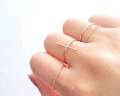 Chain ring gold chain ring silver chain ring thin | Etsy Silver Chain Ring, Gold Chain Ring, Chain Ring Gold, Circle Chain, Layered Rings, Handmade Gift Tags, Star Chain, Ring Dainty, One Ring